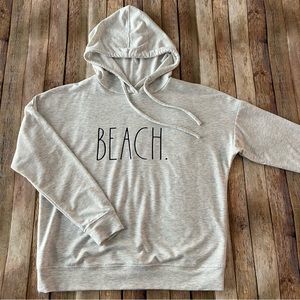 Rae Dunn women’s long sleeve beach pullover graphic hoodie sweatshirt | size S
